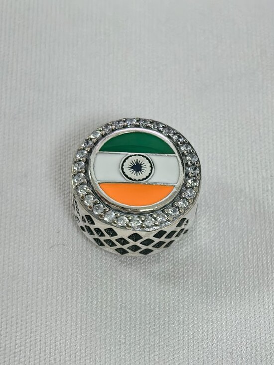 Pandora Indiana Flag Bead Charm Exclusive Travel Pendant, S925 Silver Jewelry